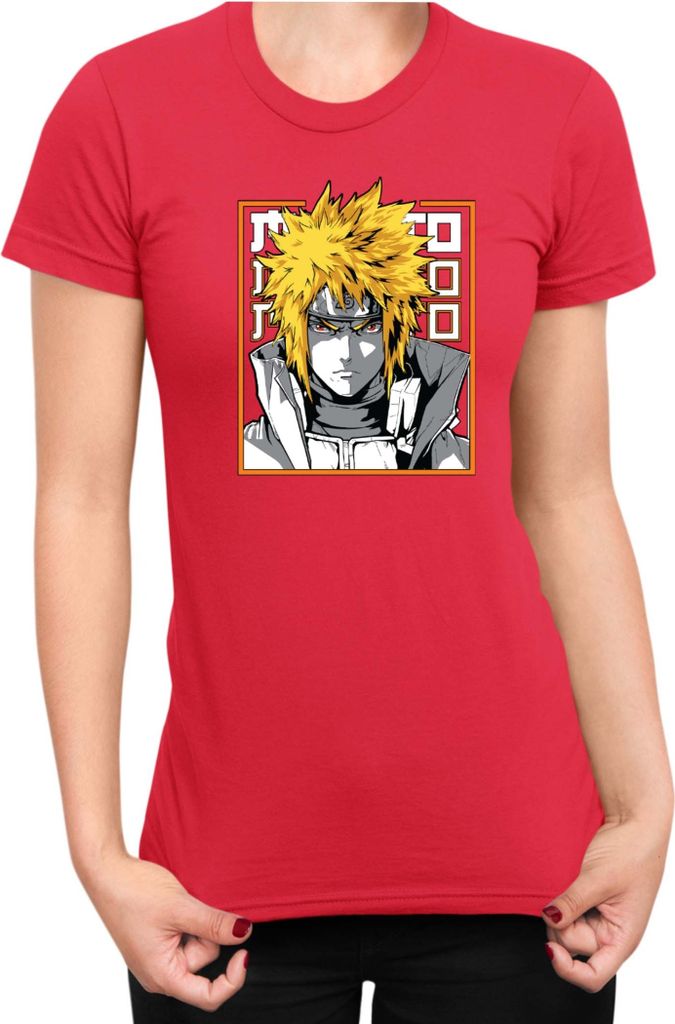 Damen T-Shirt Japan Anime Manga Naruto Minato Namikaze 02 Hokage Minato, Lady M / Rot