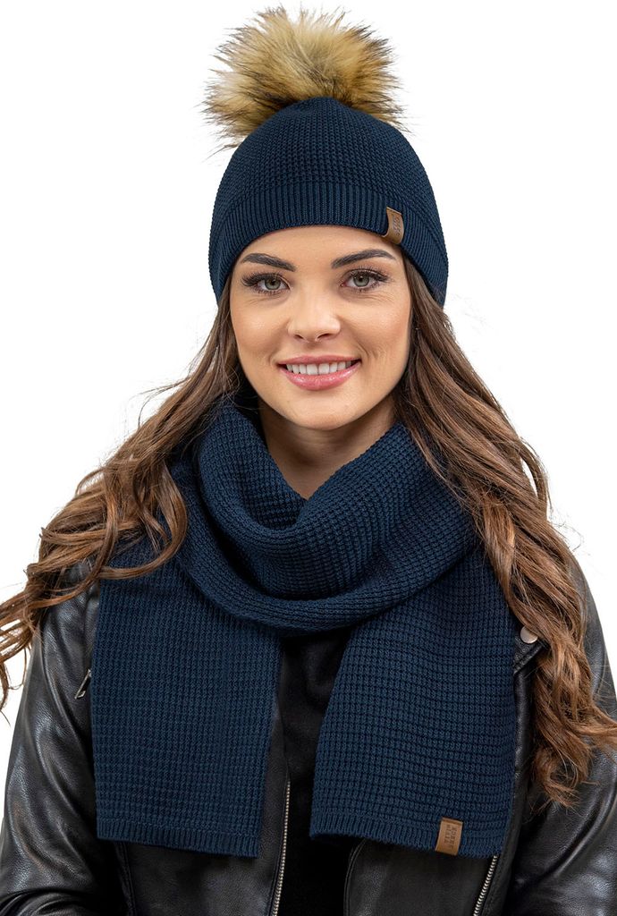 Vivisence damen bommelmütze und schal set warm Produktbild 