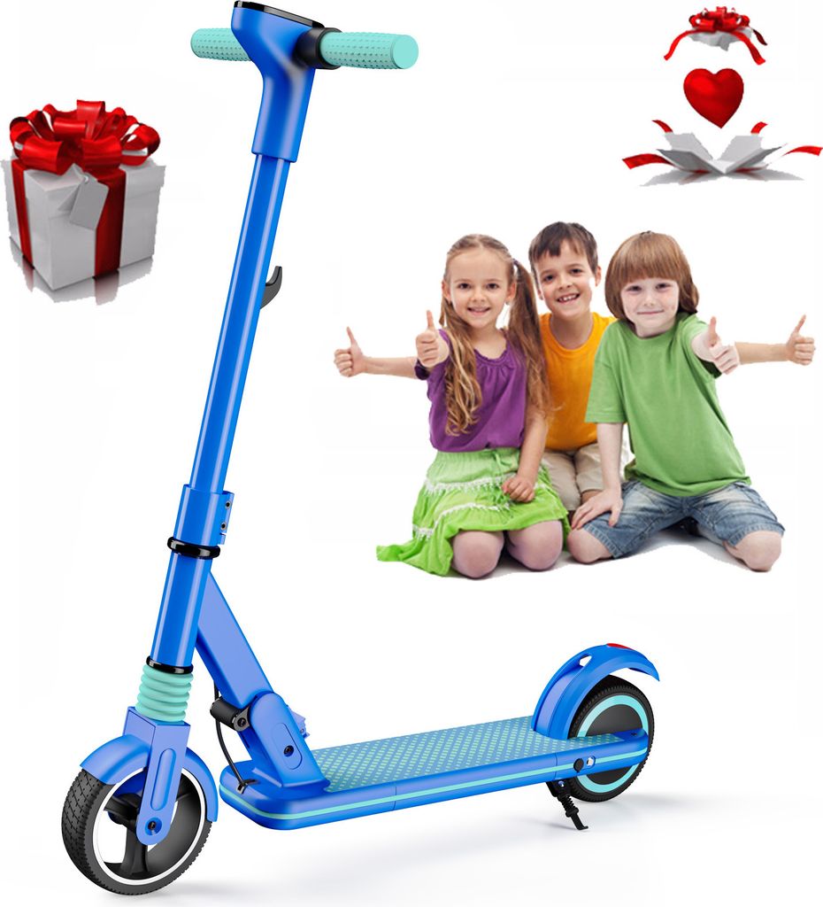 Elektroroller Blau S3 Kinder Klappbar E Scooter Für Kinder 8-14 Jahre E Roller mit LED Anzeige,130W Motor, 14km/h Kinderroller