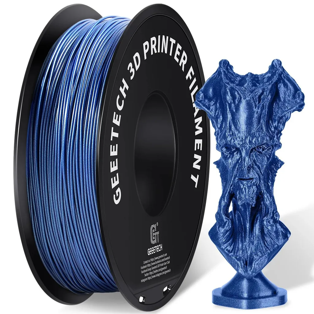 Filament PLA 1.75mm Sans Bulles ni Nœuds Bleu Pailleté - Bobine de 1 kg