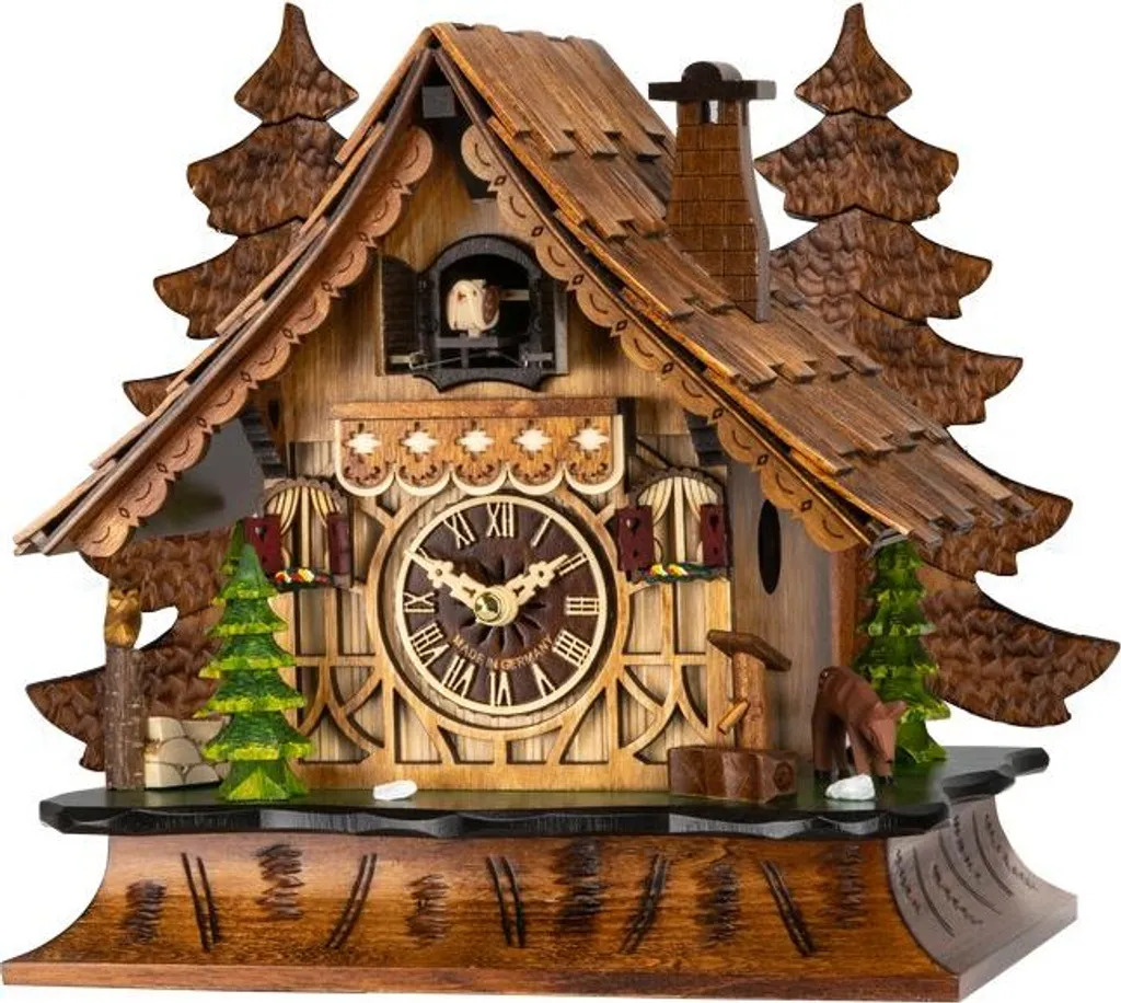 Décoration Chalet : Horloge Coucou Musicale en Noyer pour Salon et Bureau