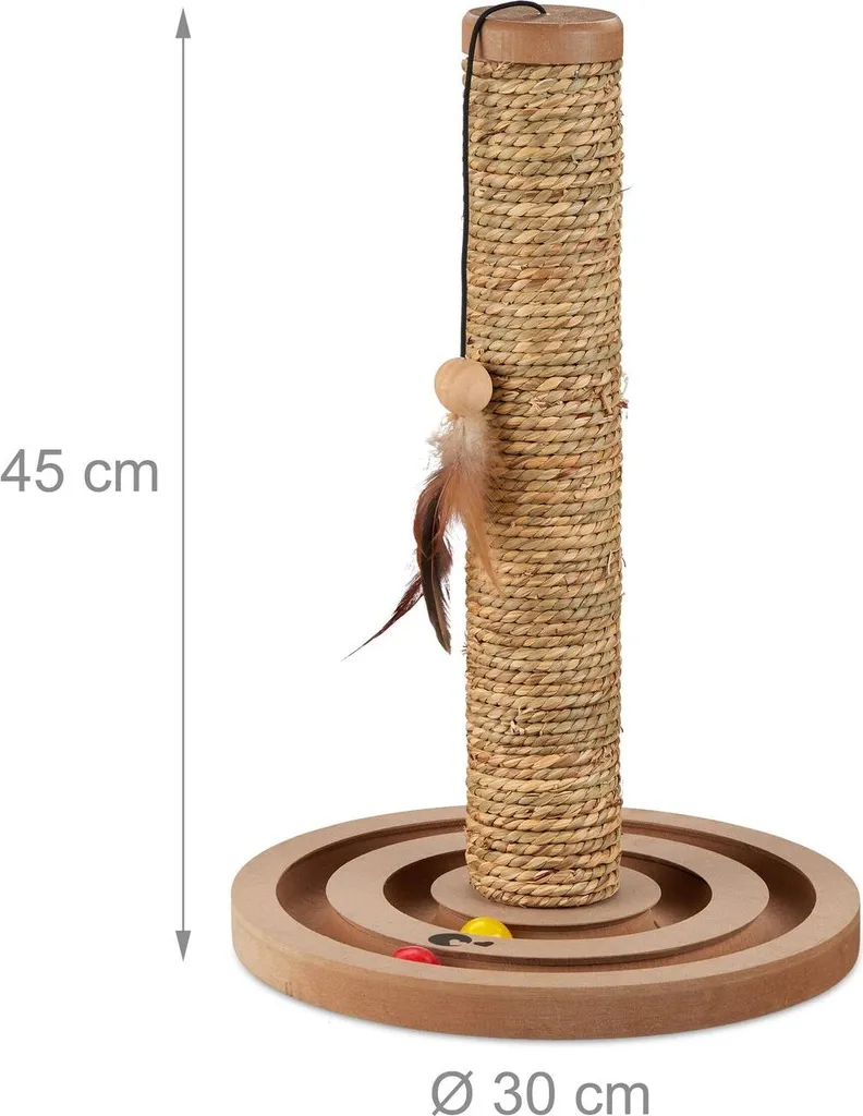 Arbre à chat design avec planche de jeu interactive et corde robuste - 3
