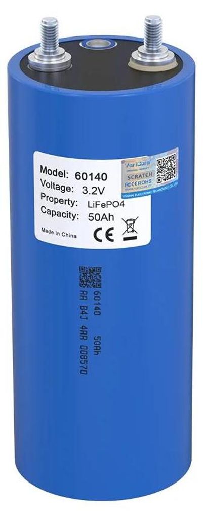 LiFePO4 Batterie 3.2V 50Ah - 60140 Zelle - Lithium-Eisenphosphat Deep-Cycle - Für 12V 24V Akku Pack, Solaranlage, Wohnmobil, Boot - 1 Stück