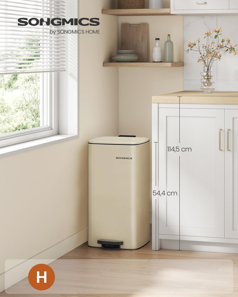 SONGMICS Mülleimer Küche, 30 Liter Abfalleimer, Produktbild 