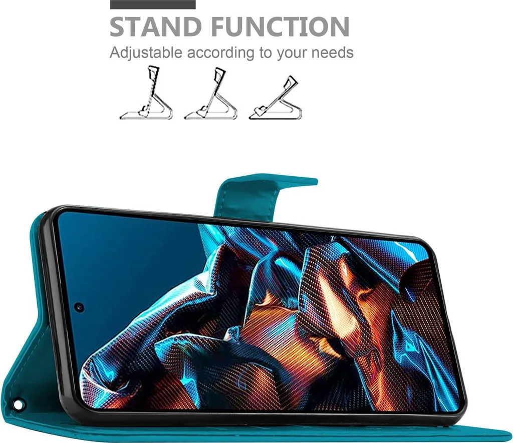 Cadorabo Custodia Libro Portafoglio Per BQ Aquaris M5 – Azzurro Scuro E Nero, Con Vani E Chiusura Magnetica