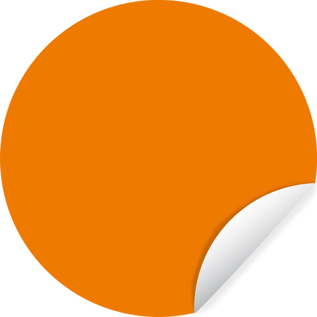 MuchoWow Runde Wandtattoo - Wandsticker Tapete Aufkleber Orange - Jahreszeiten - Herbst - Farbe Ø 80 cm Selbstklebend und Repositionierbar - Wan...