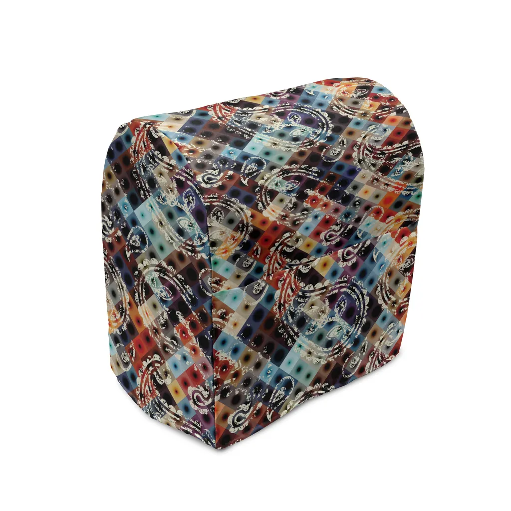 ABAKUHAUS Copertura moderna per frullatore, Paisley Spots, custodia per elettrodomestici da cucina con tasche, 36 x 39 x 24 cm, multicolore