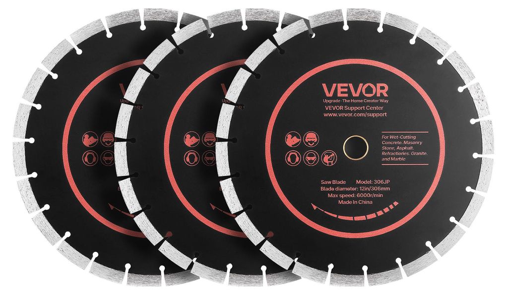 VEVOR, 3 stuks diamantschijven, 306 mm, diamantschijven met Productafbeelding 