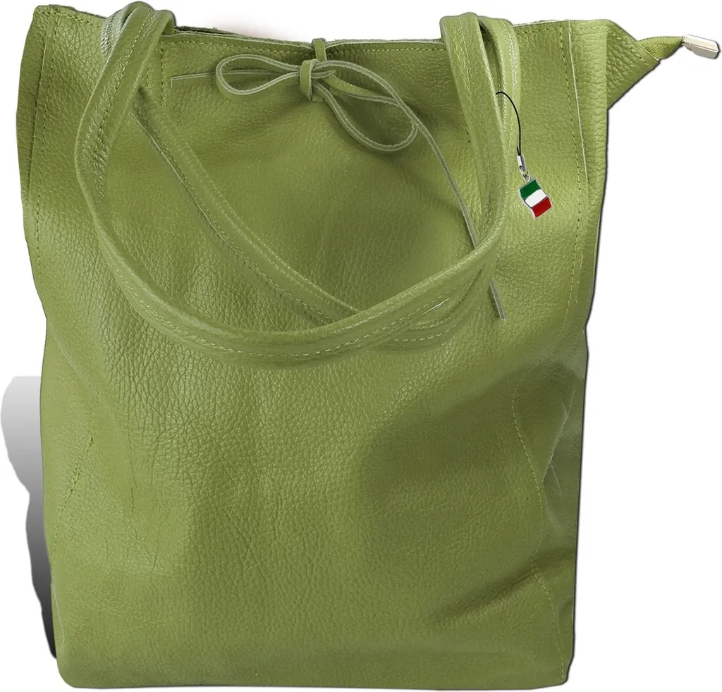 Borsa Shopper verde oliva Florence in pelle D2OTM107G