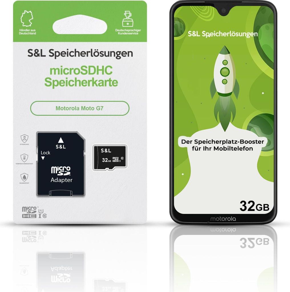 microSD Speicherkarte S&L für Motorola Moto G7 - Speicherkapazität: 32 GB
