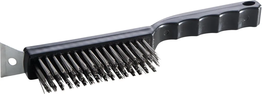 Comment nettoyer une plaque en fonte : brosse ALLGRILL 29cm efficace