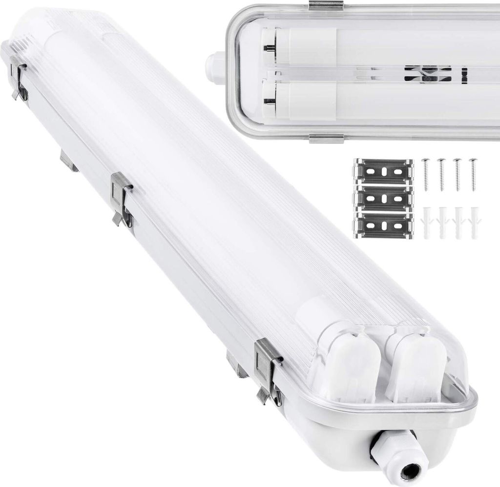 LUMILED Feuchtraumleuchte 60 cm Hermetische Leuchte für LED 2xT8 G13 IP65 Wannenleuchte Staubgeschützt Deckenlampe für Werkstatt Keller Garage