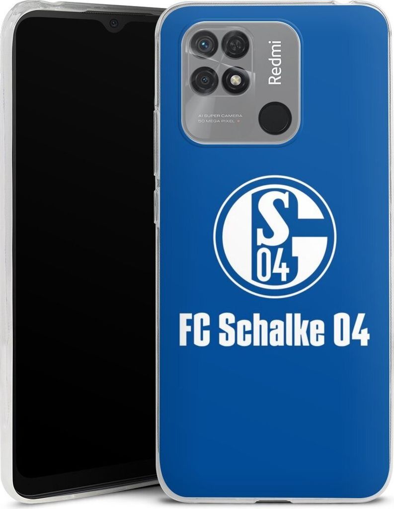 DeinDesign Slim Hülle für Xiaomi Redmi 10C Silikon Case Ultra Dünn Handyhülle FC Schalke 04 Logo Offizielles Lizenzprodukt