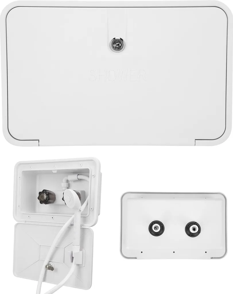 Douche Extérieure Verrouillable avec Kit de Lavage pour Camping-car