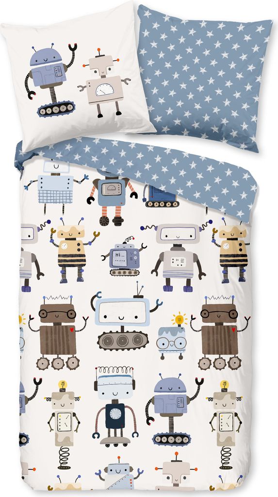 Duvet cover Good Morning 135x200 + 1* 80x80 cm - robots Produktbild 