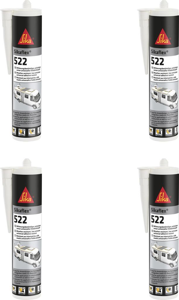 4x Sikaflex 522 weiß 300 ml dauerelastisch, überlackierbar, Produktbild 