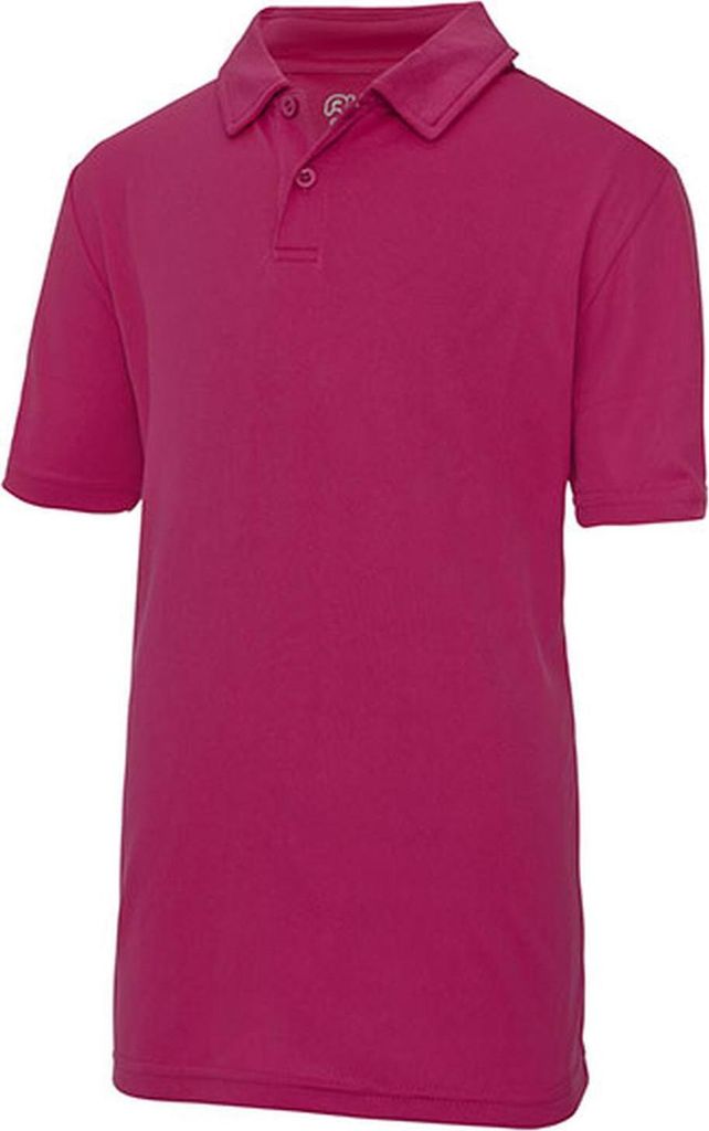 Just Cool Jungen Polo-Shirt Langarm Shirt Kurzarm Poloshirt T-Shirt, Größe:L, Farbe:Hot Pink