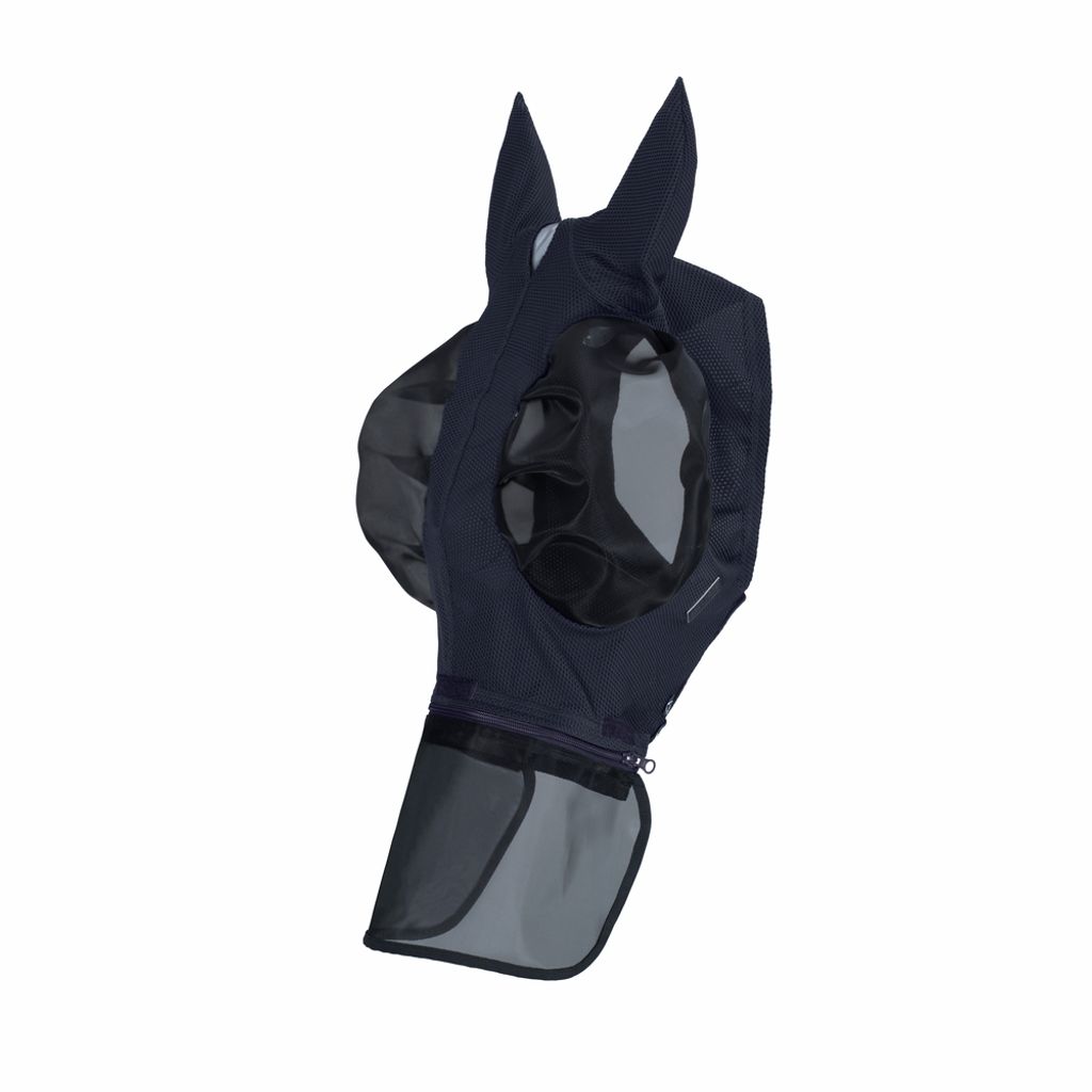 Eskadron Platinum Fliegenmaske " DYNAIR MESH PRO DETACH " , navy Größe - Vollblut