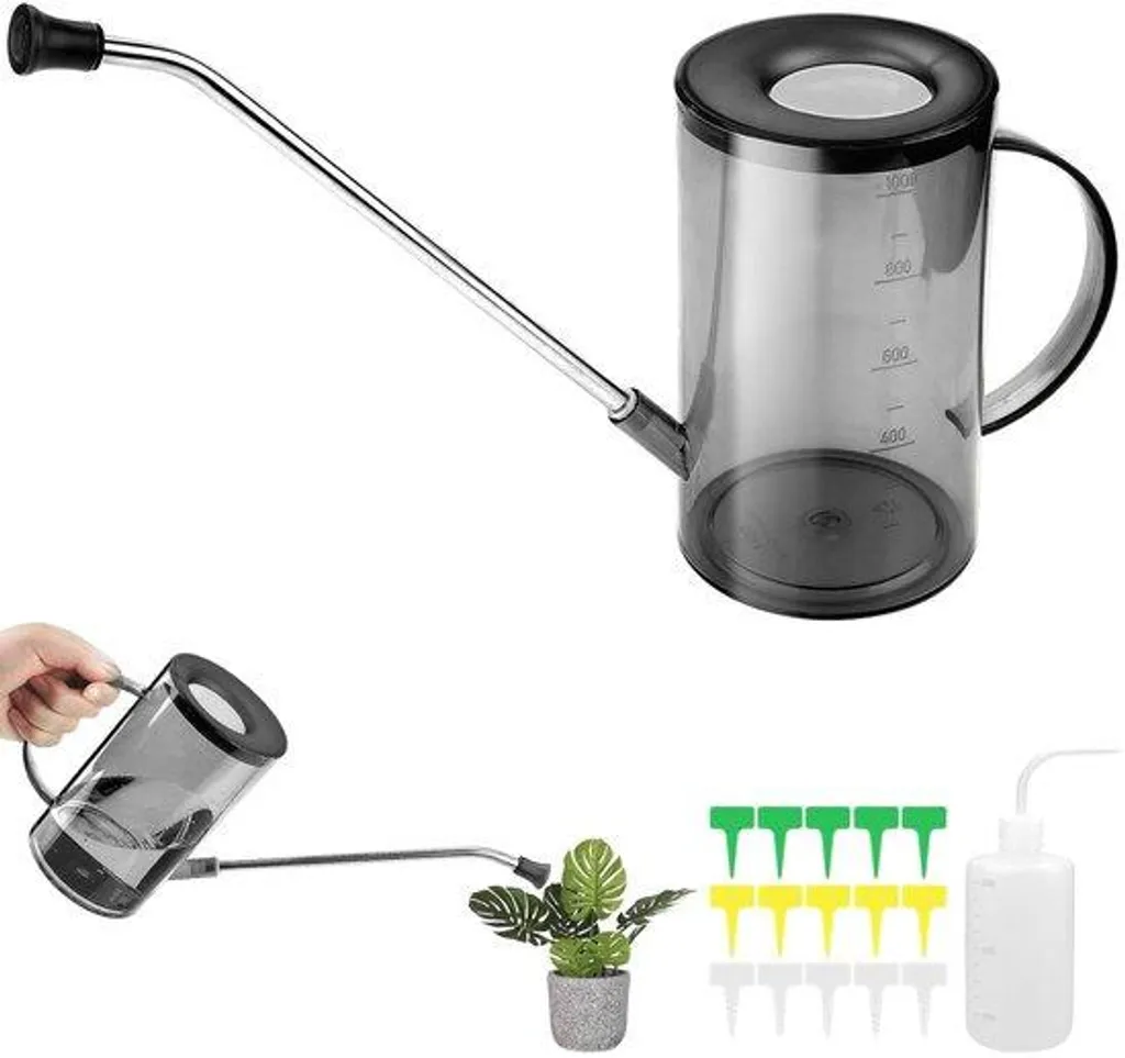Arrosoir goutte-à-goutte gris anthracite avec bec long de précision