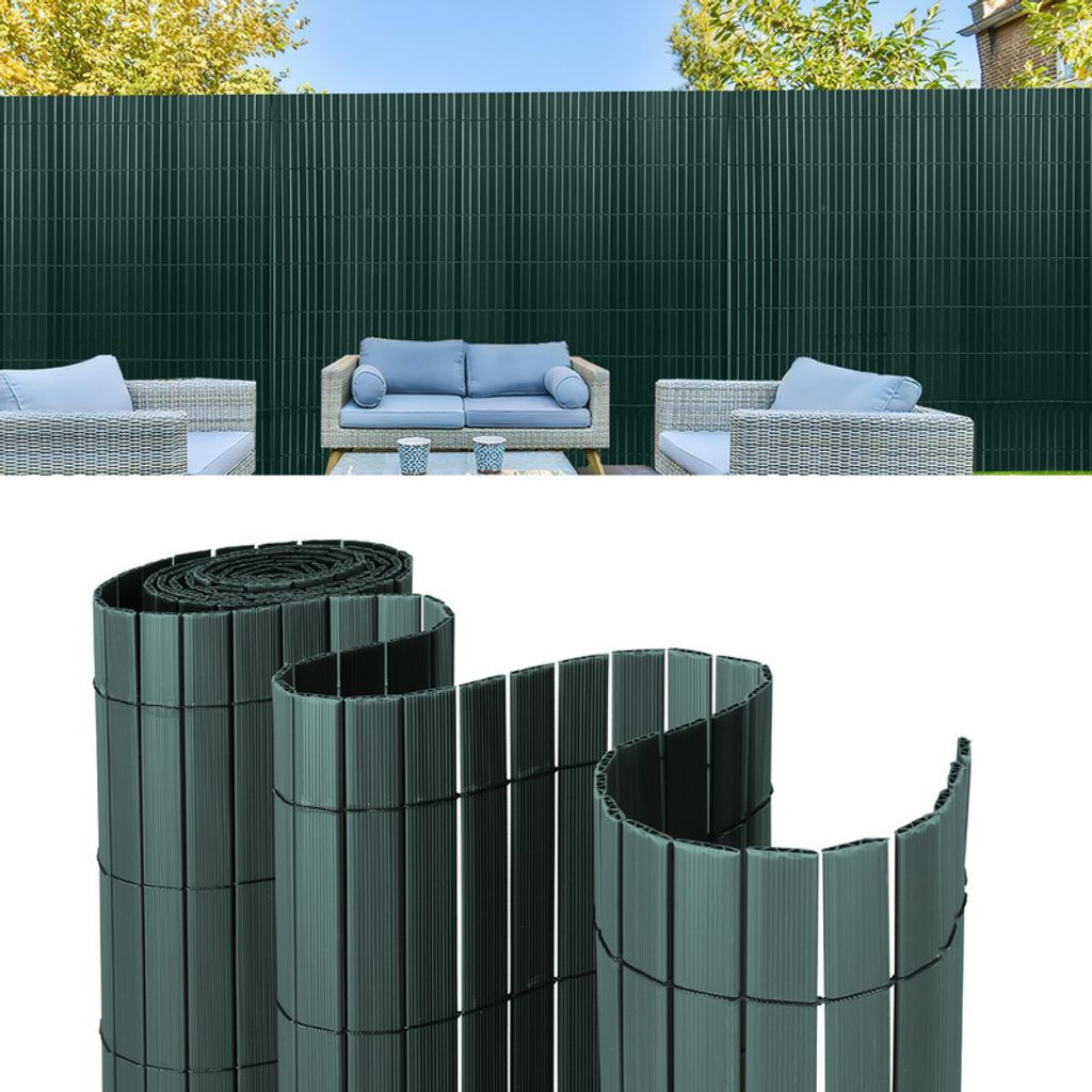 Jayseuw PVC Sichtschutzmatte Verstärkung Innen, Balkon Sichtschutz mit Kabelbindern, Sichtschutzzaun Windschutz Wasserdicht ohne Bohren für Balko...