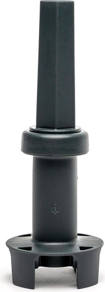 A dark gray plastic attachment for a juicer or citrus press, designed to be compatible with Thermomix TM6 & TM5.