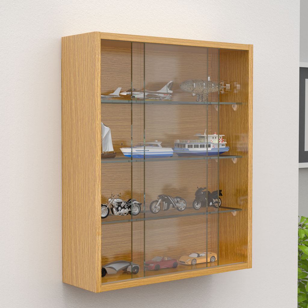 VCM Glasvitrine hängend | Vitrine Glas mit ESG-Sicherheitsglas | Maße ca. H. 60 x B. 50 x T. 15 cm | Hängevitrine Glas | Modern und platzsparend...