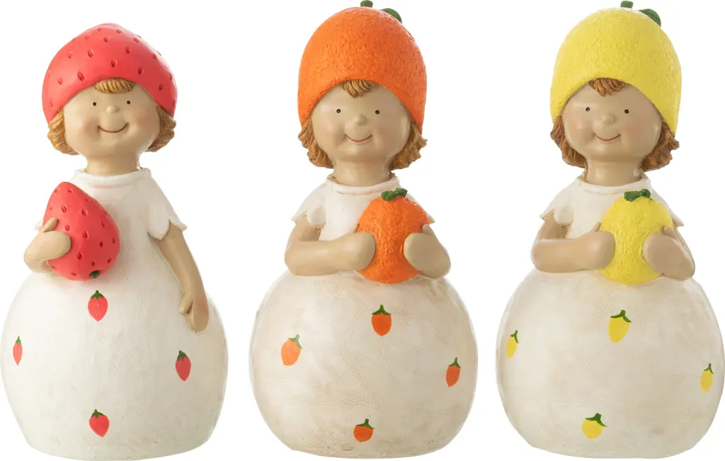 Figurines Fruits Extérieur Mgo Résistantes - J-Line Lot 3 Assortis