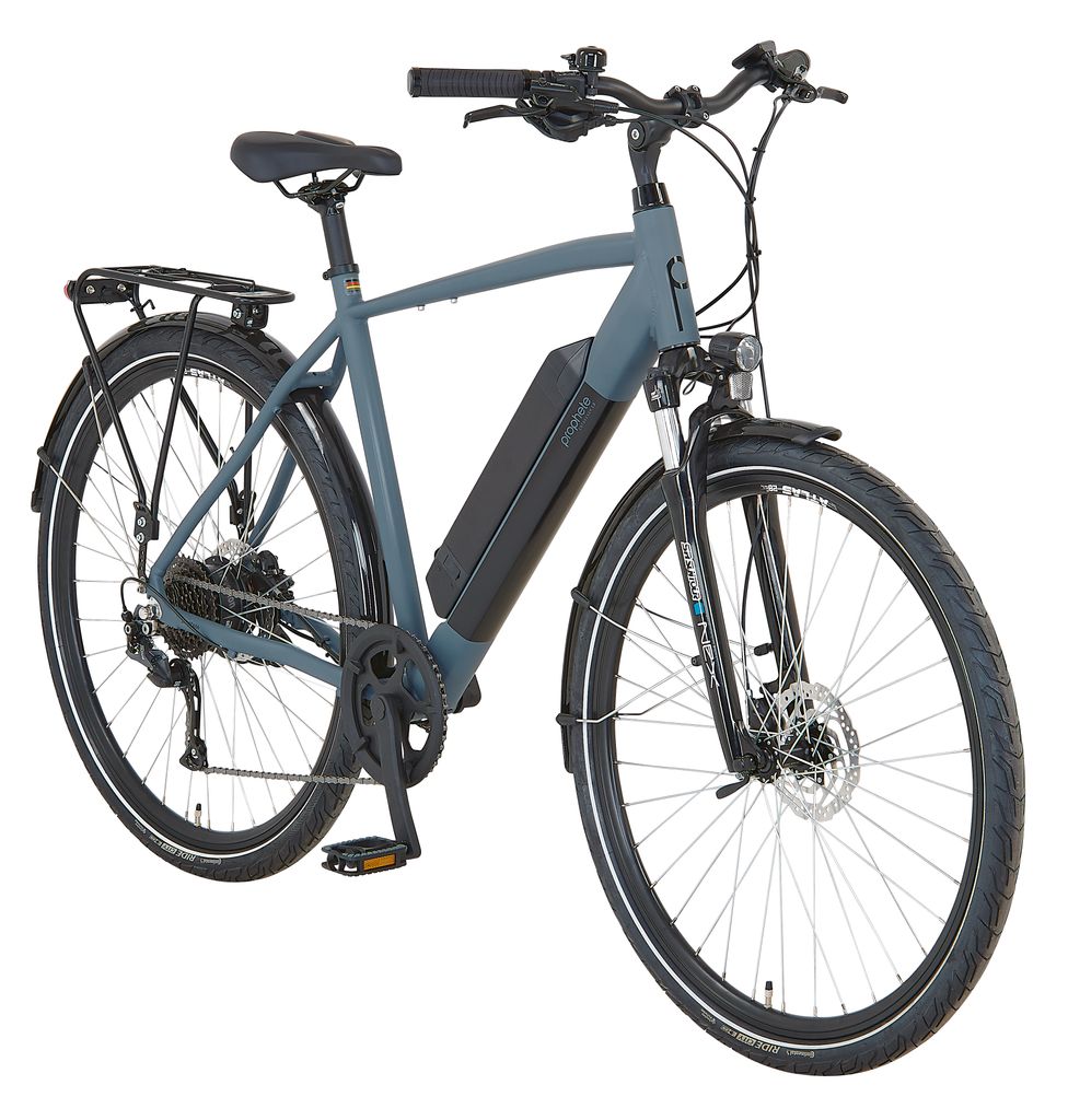 Prophete Entdecker 1.8 Trekking Herren E-Bike 28", Hinterradmotor, 250W, Shimano 8-Gang, 120 km Reichweite, Hydraulische Scheibenbremsen, LED-Beleu...