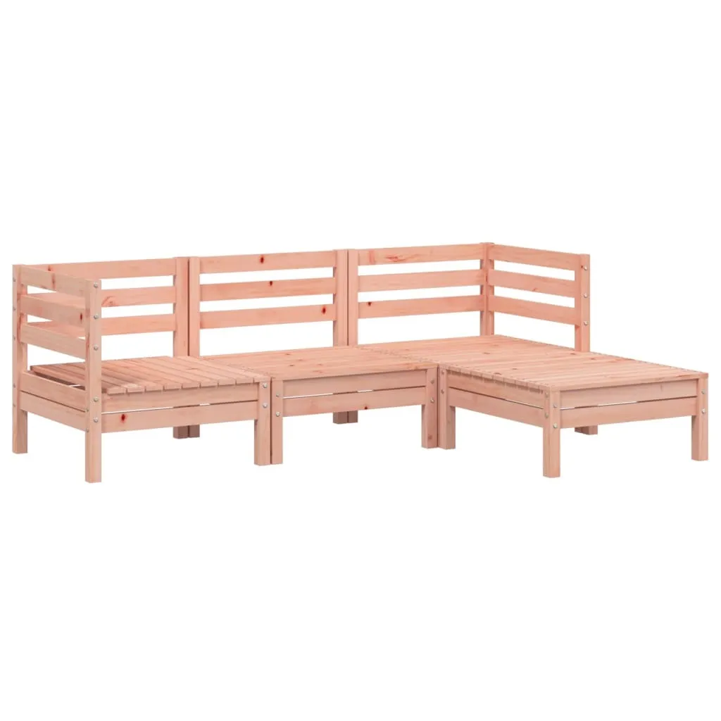 Divano Giardino 3 Posti Legno Massiccio Abete Douglas con Sgabello