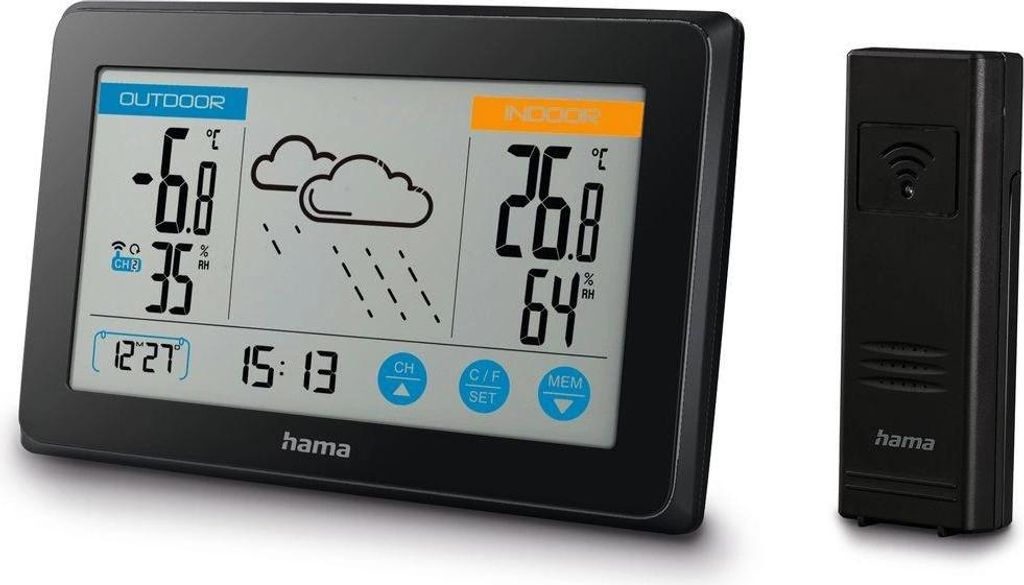 Hama Weerstation Touch, zwart - 186314 Productafbeelding 
