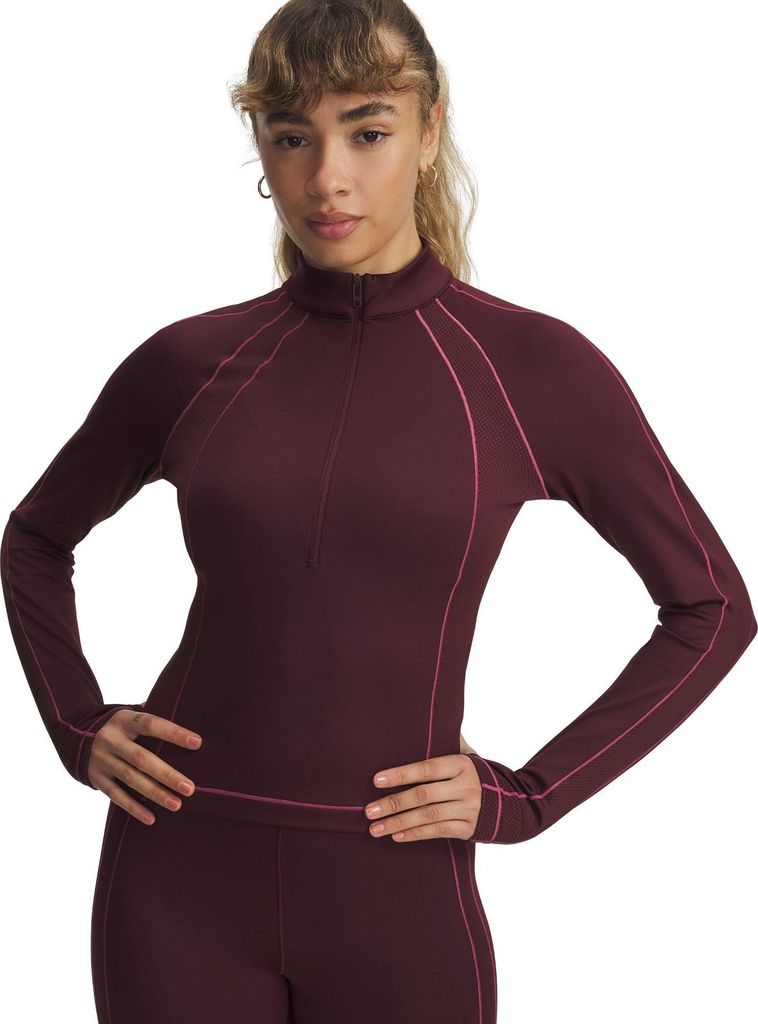 Under Armour Ua Coldgear Textured 1/2 Zip - dark maroon, Größe:M