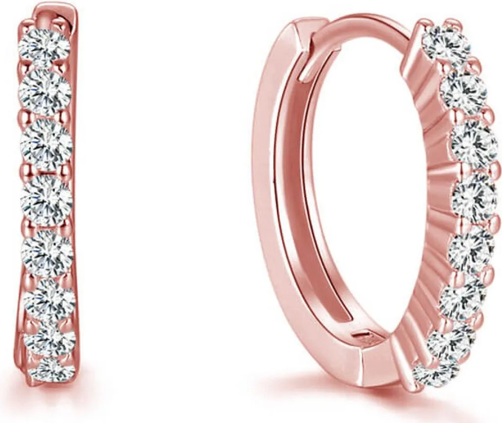 Orecchini Tondi AGU1152-ROSE: Comfort e Stile in Argento Rosa 925