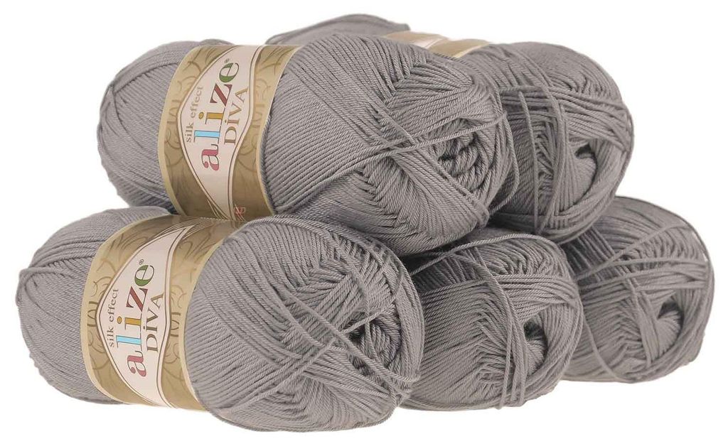5 x 100g Strickgarn ALIZE DIVA - Häkelgarn Wolle Sommer Stricken Häkeln