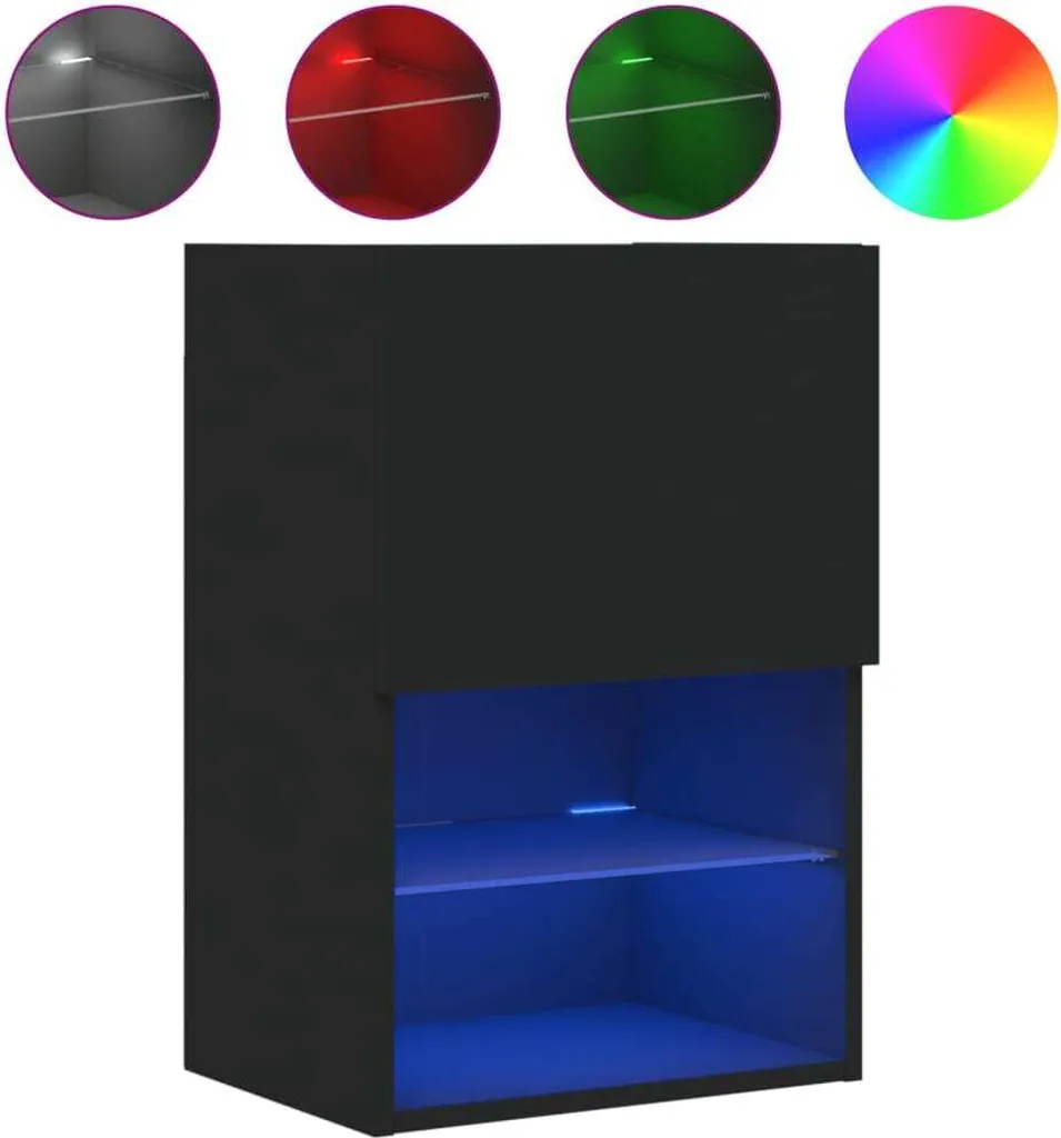 Mobile Porta TV SYFAX Nero con LED - Stand Moderno 40,5x30x60 cm