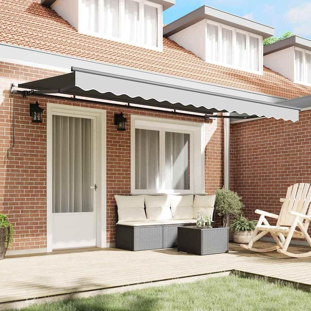 (Design 2026) Markisenrahmen Anthrazit 4 x 2 m Metall - HOMMIE 946656 - Markisen