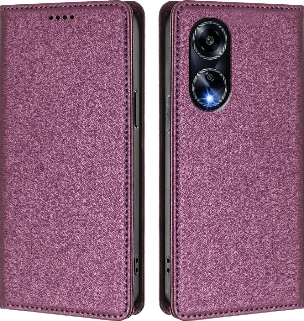 Custodia Libro Oppo A98 Viola: Stile Glamour e Protezione Magnetica 360°