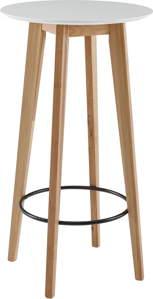 Table de bar moderne 4 personnes blanche - Mange-debout design en bois