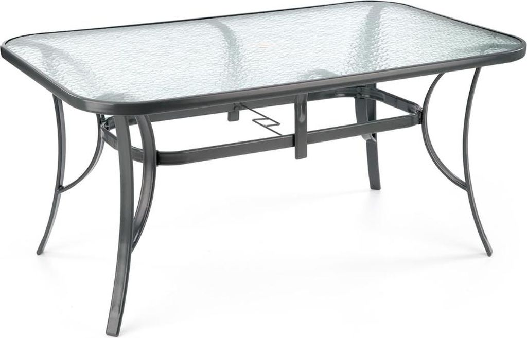 Rechteckiger, nicht faltbarer Gartentisch aus Glas 150x90 cm für 6 Personen