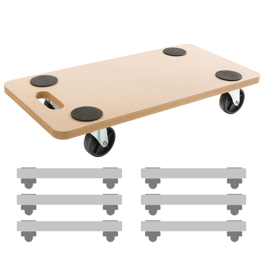 AREBOS Rollbrett 6er Set | Möbelroller bis 200 kg, inkl. Produktbild 