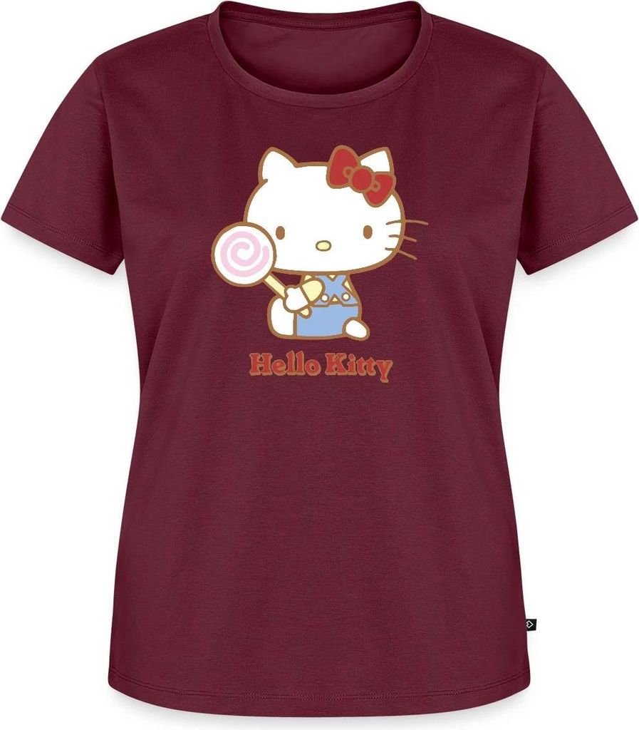 Spreadshirt Hello Kitty Mit Lollipop Frauen Premium T-Shirt, 3XL, Burgunderrot