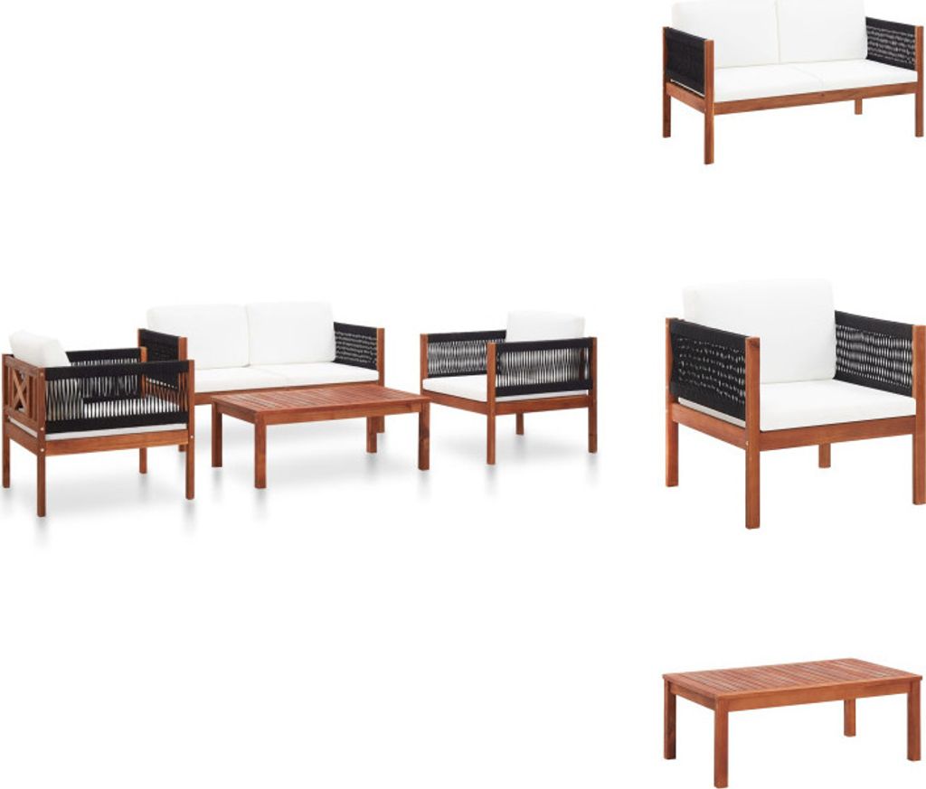vidaXL 4-tlg. Garten-Lounge-Set Massivholz Akazie - Gartenmöbel-Sets