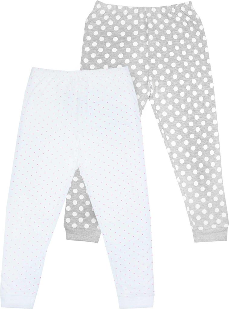 Schlafanzughose 2er-Pack für Mädchen NS7580 (128) (Grau/Weiß/Pink)