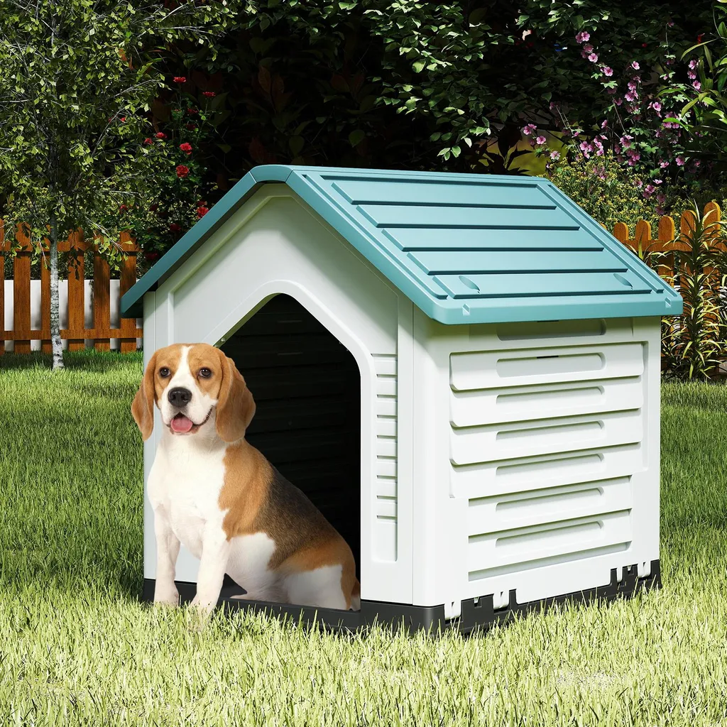 COSTWAY Casetta Cani Intemperie | Cuccia Esterno Ventilata Porta Ferro - 8