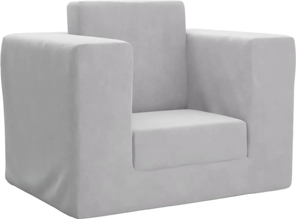 Canapé-lit enfant sécurisé gris clair - Peluche douce anti-choc