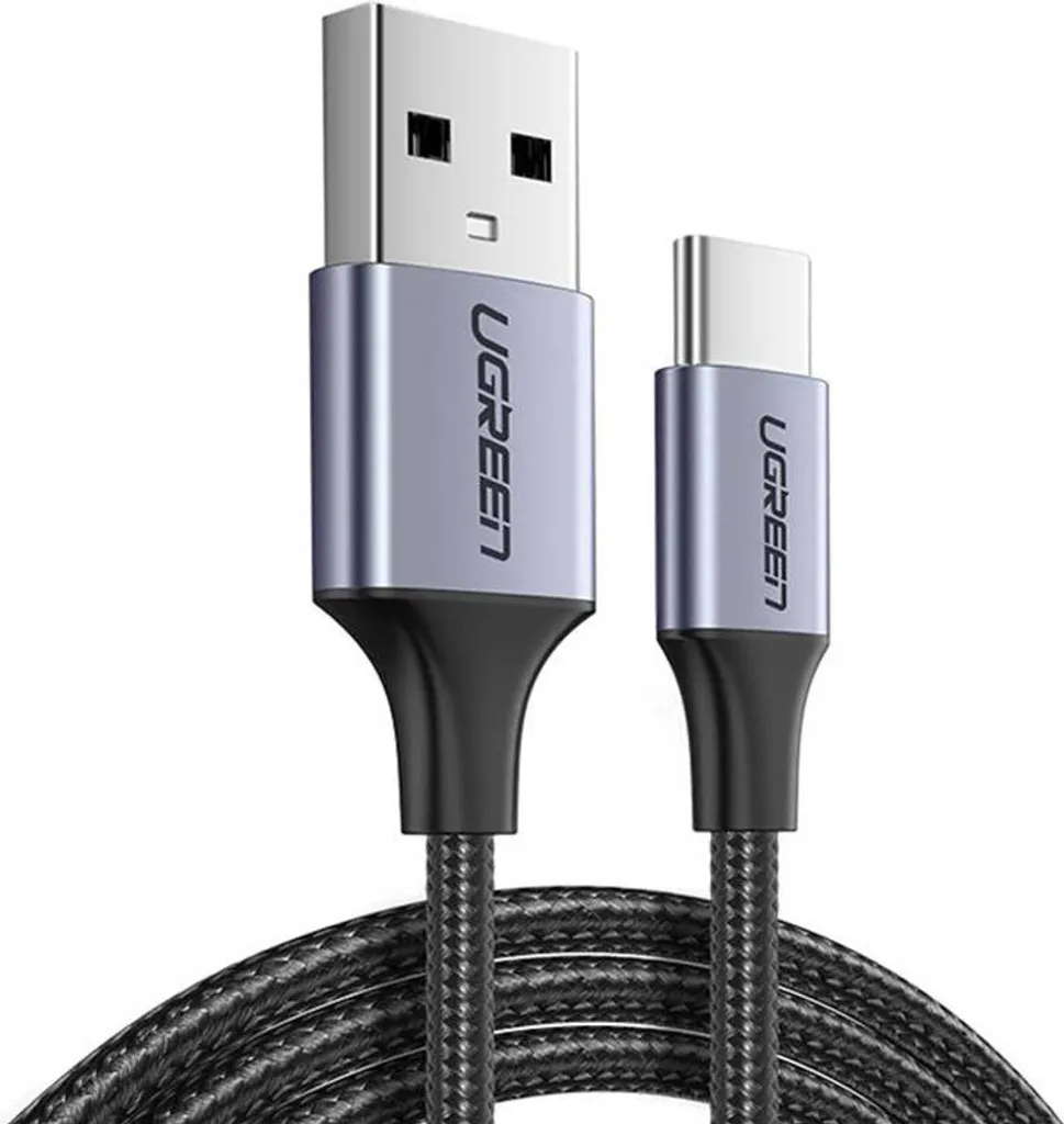 Cavo da Viaggio USB-C Ugreen 1M - QC3.0 3A Spina Alluminio Nero