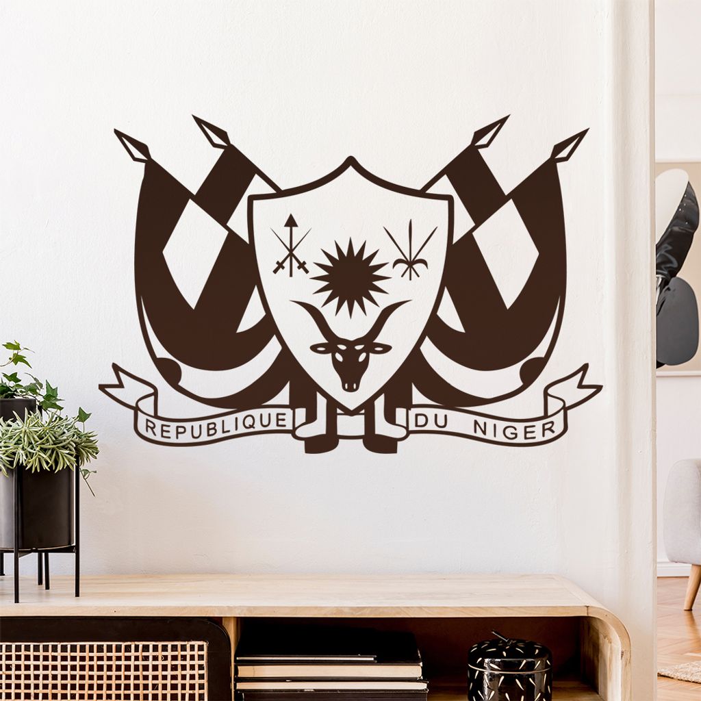 Niger Wappen Wandtattoo Wandaufkleber Wall Sticker - Dekoration, Küche, Wohnzimmer, Schlafzimmer, Badezimmer
