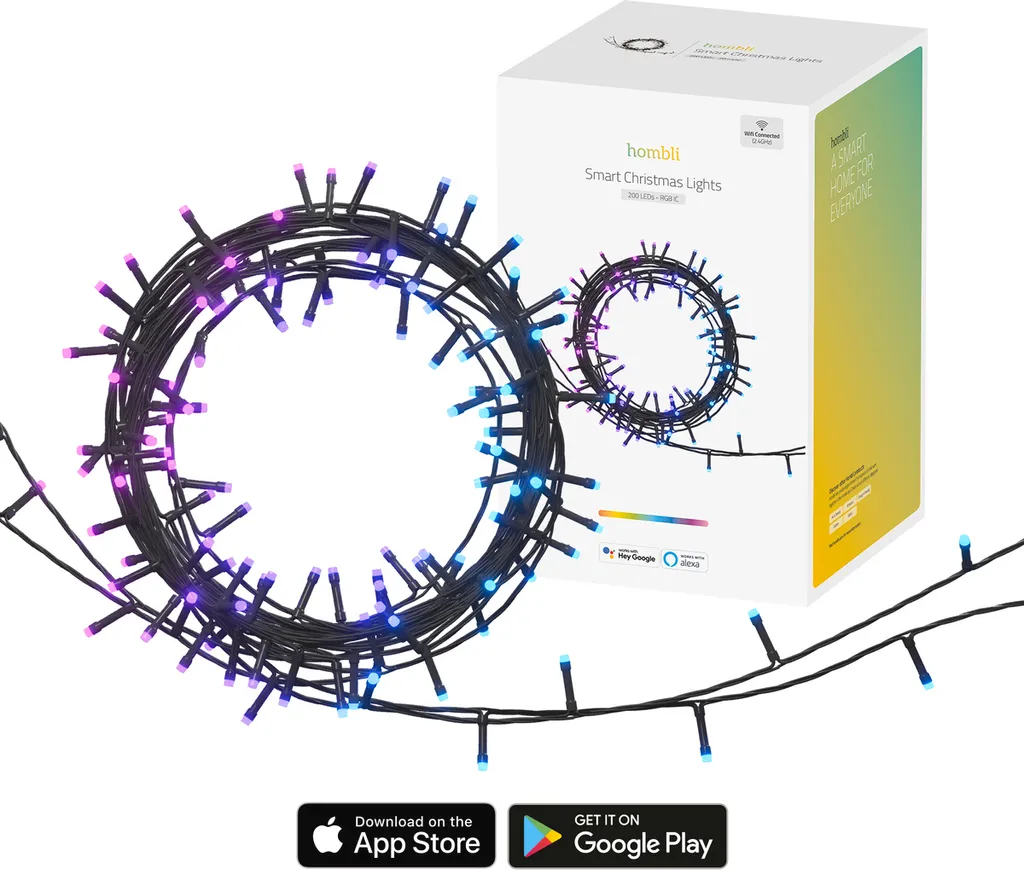 Hombli Smart Christmas Light RGB - Guirlande Connectée Wi-Fi de 20m