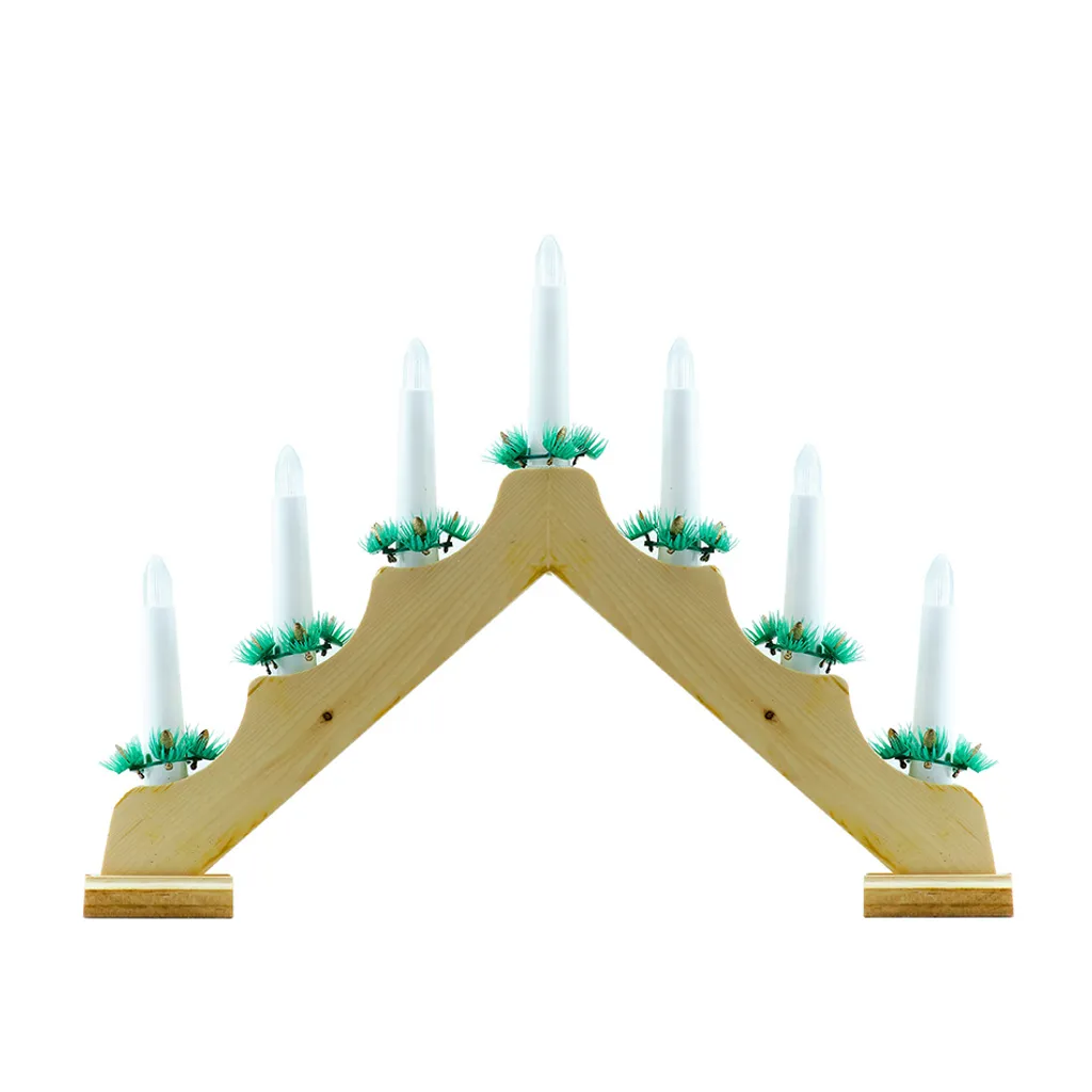 Porte-bougies Noël DECOLED bois - Décoration stable et sécurisante
