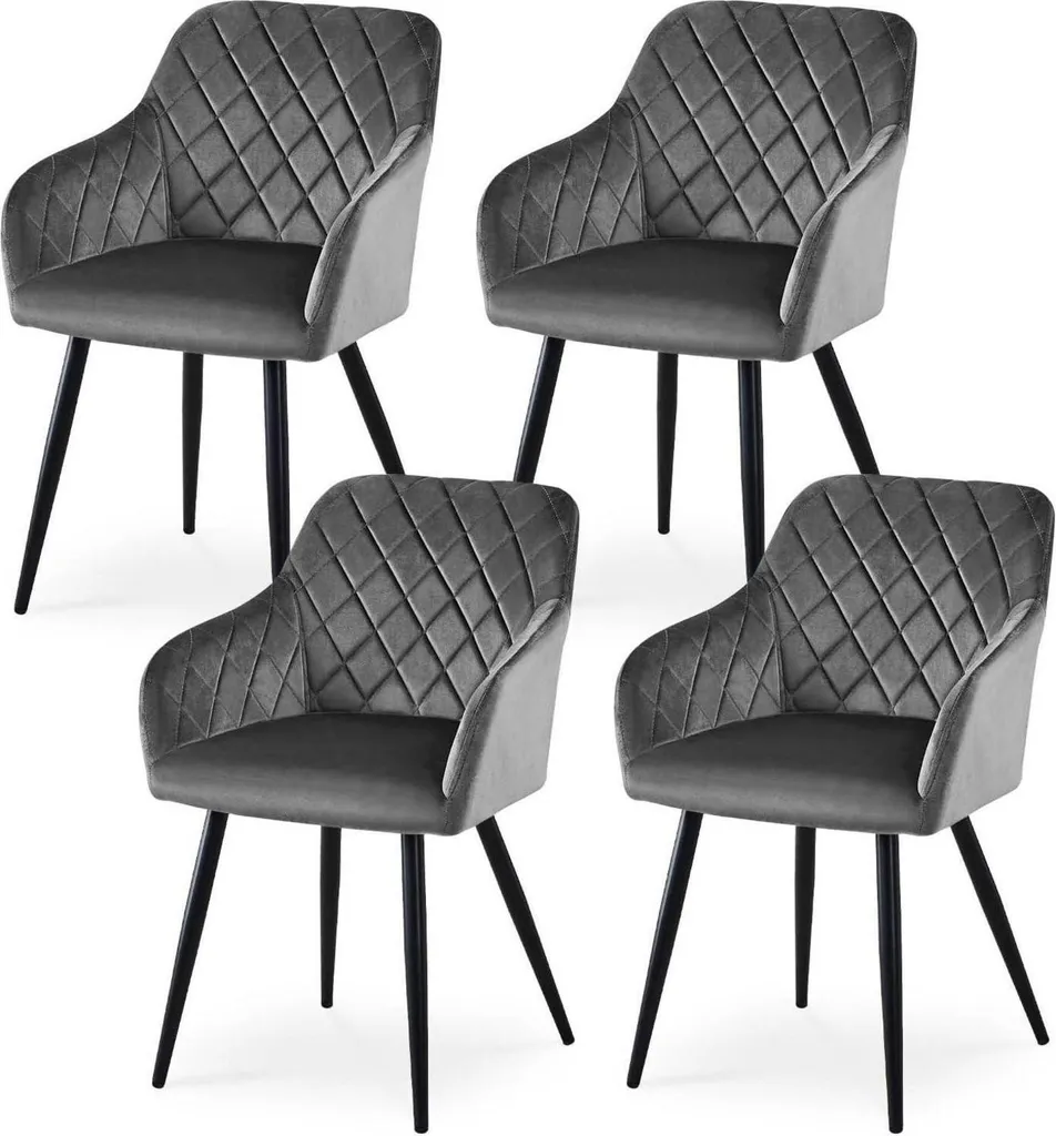 Chaise de salle à manger grise lot de 4 pour intérieur moderne chic