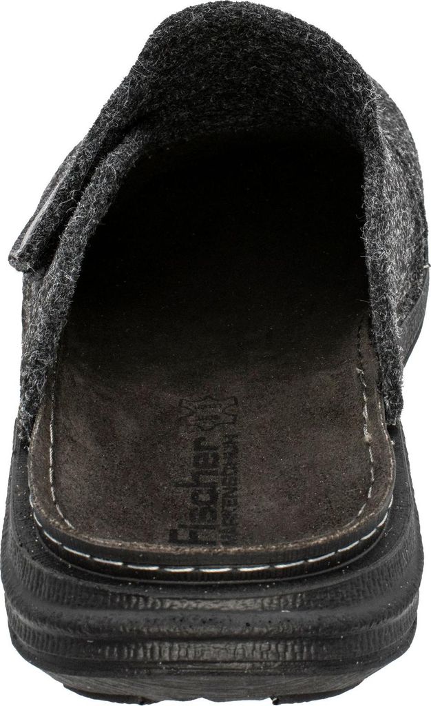 Fischer Herren Hausschuh aus PET Filz mit gepolstertem Lederfußbett Axel 656522, Größe:42 EU, Farbe:Grau